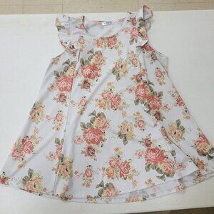 DOUBLJU Floral Sleeveless Blouse